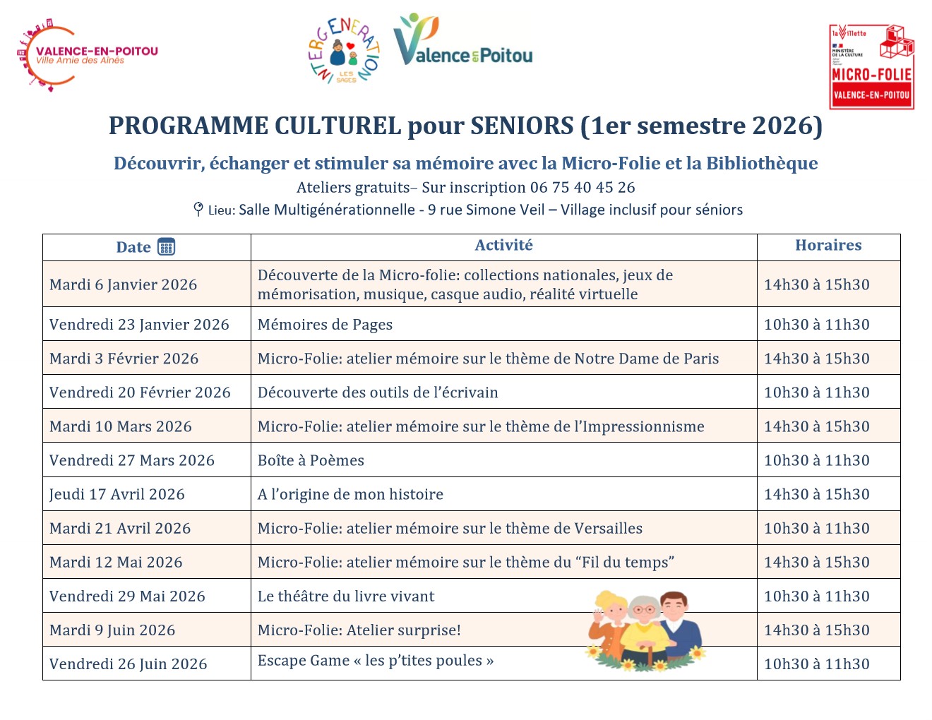 2025 animations seniors service culturel